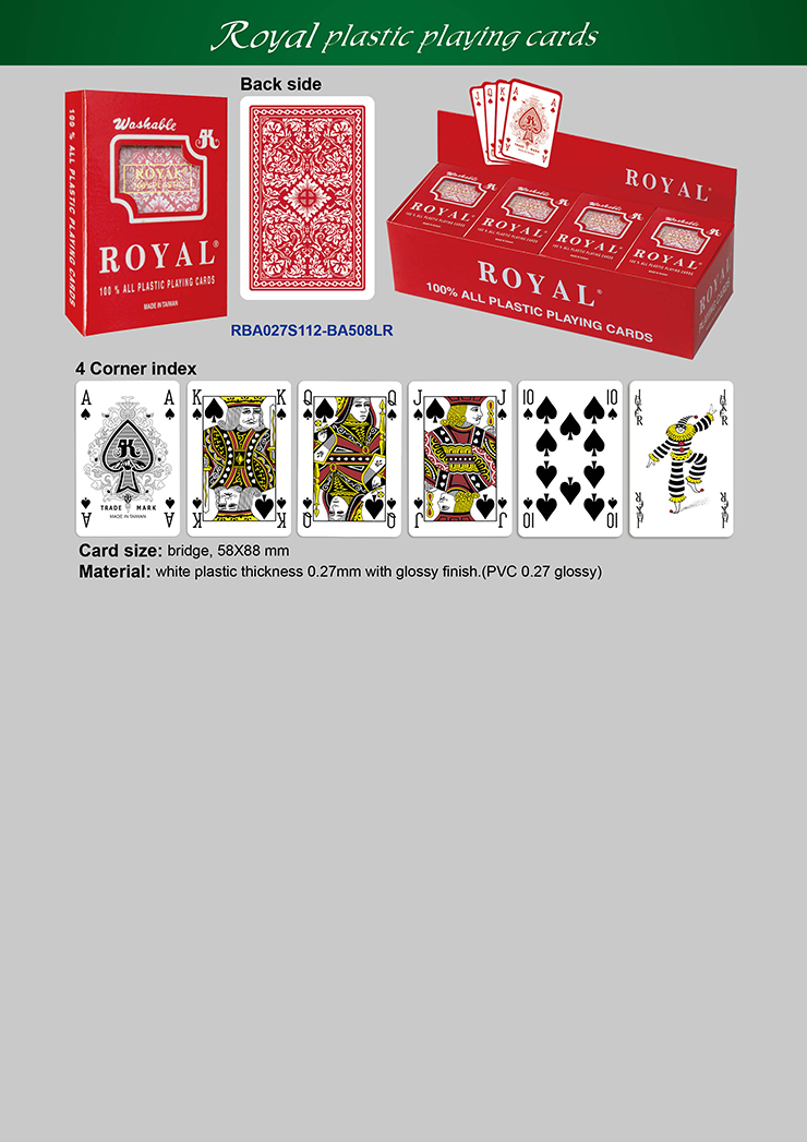Royal Plastic Playing Card_4 corner index